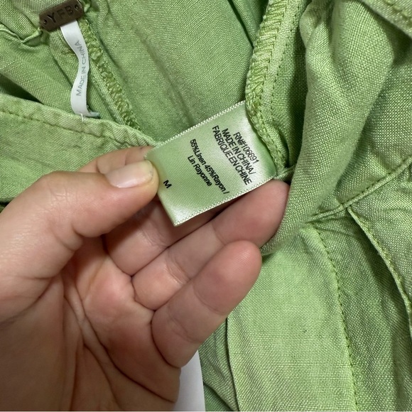 Young Fabulous & Broke YFB Linen Blend Relaxed Light Green Trousers - Picture 7 of 7